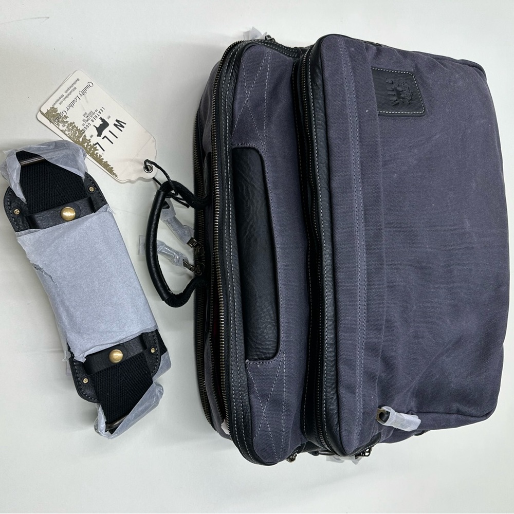 NWT Will Leather Goods The Commuter Messenger Bag Charcoal